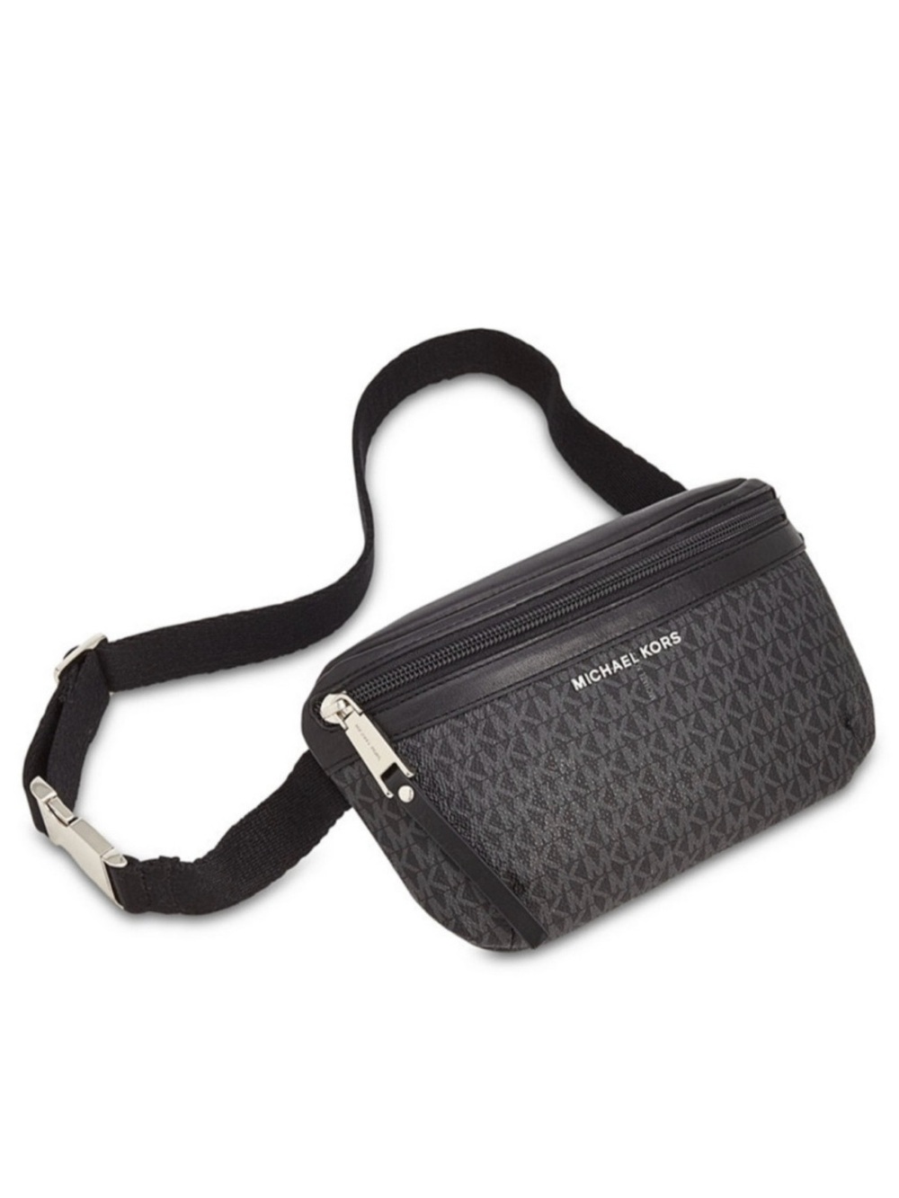 Michael Kors Fanny Belt Bag Black and Sliver NEW